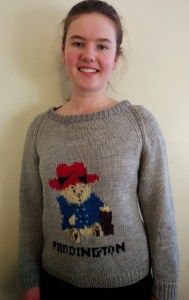 Heather in the Paddington Sweater